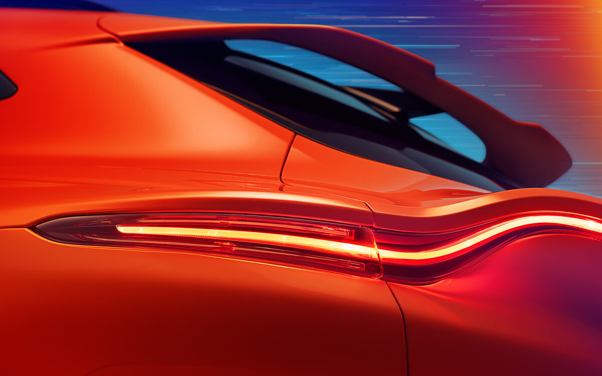 Close-up of the DBX707 LED tail lamp and rear spoiler