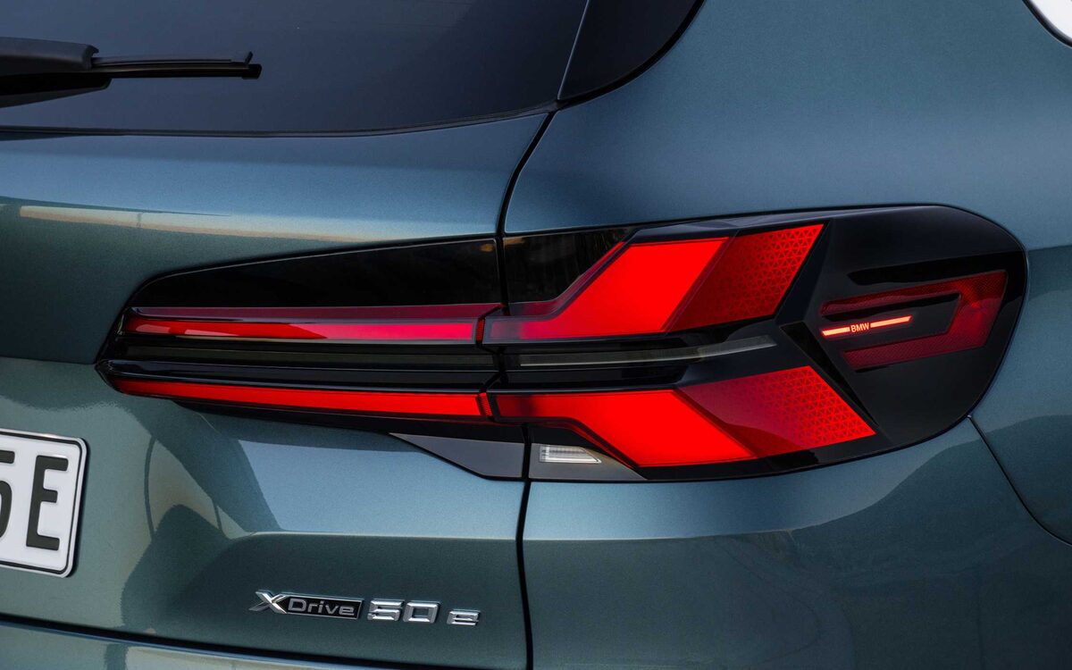 Close-up of the BMW X5 LED tail lamp and badge