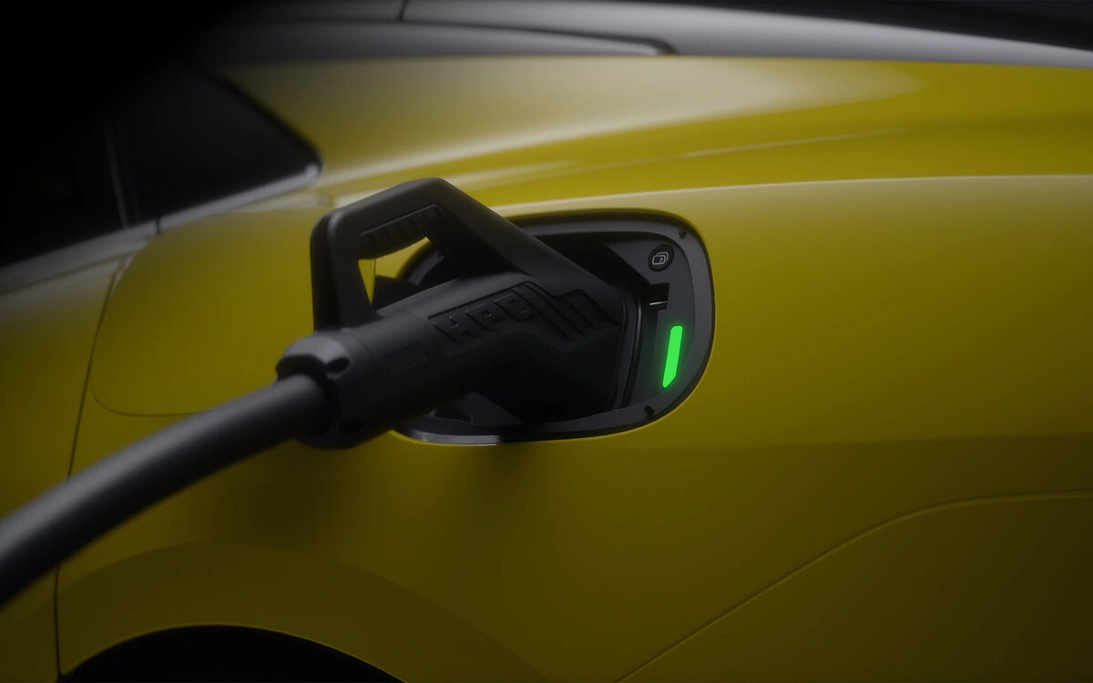 Lotus Emeya charging port with a charger plugged in