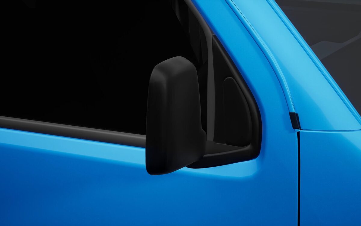 Close-up of the Eeco black outside rear-view mirror