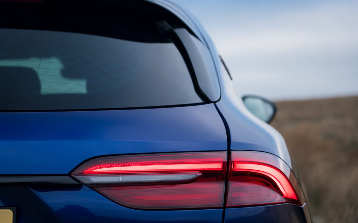 Close-up of the Grecale Folgore LED tail lamp