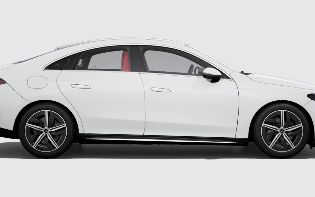 Mercedes-Benz CLA in Polar White, right side profile showing the coupe roofline