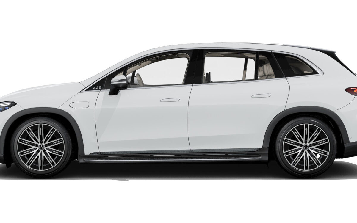 EQS SUV in Polar White, side profile