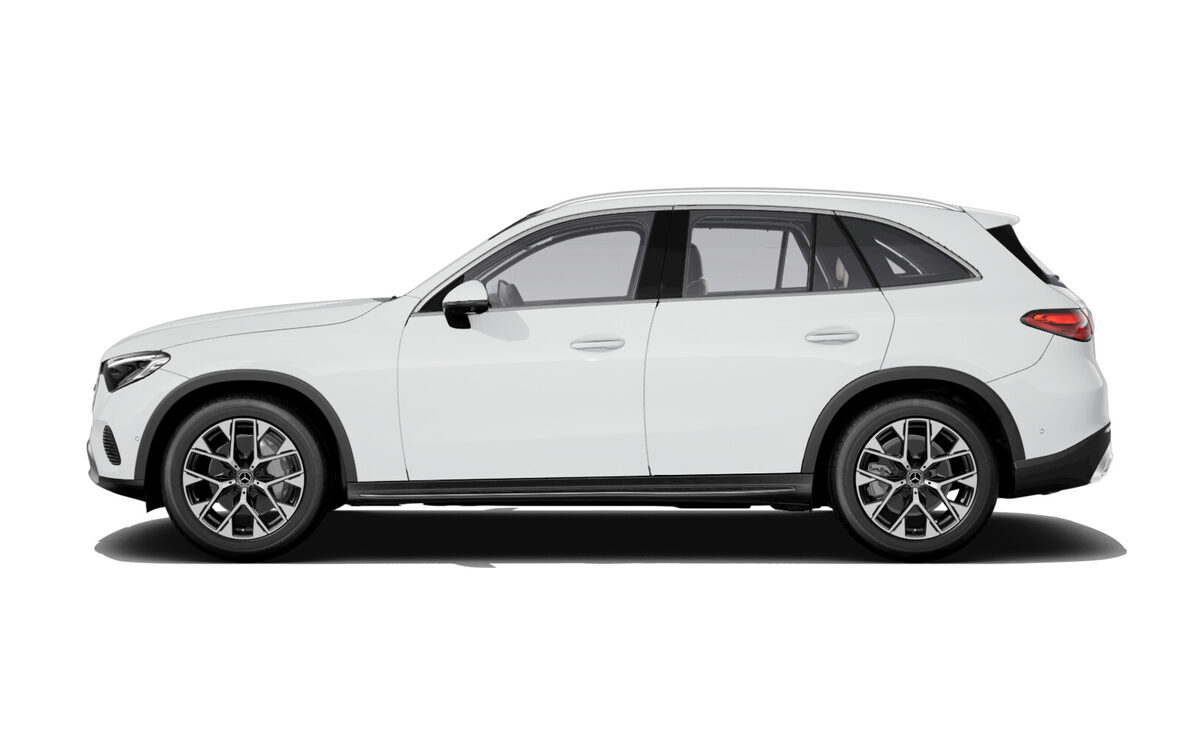 Mercedes-Benz GLC in Polar White, side profile on a plain white background