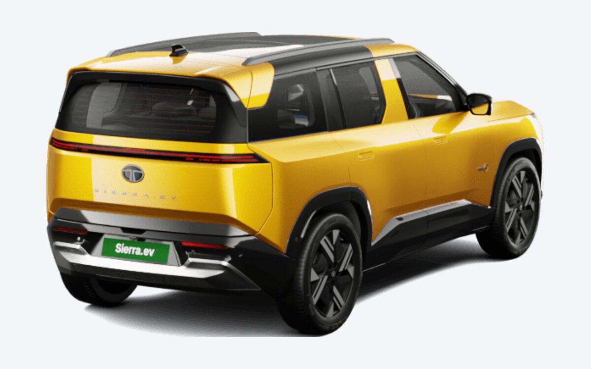 Tata Sierra.ev in Andaman Adventure, seen from the rear
