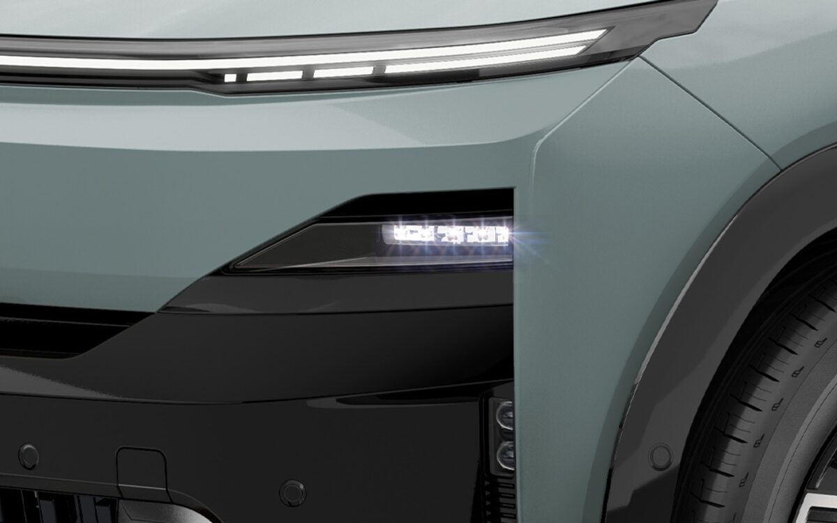 The Tata Sierra.ev full-width LED light bar and headlamp